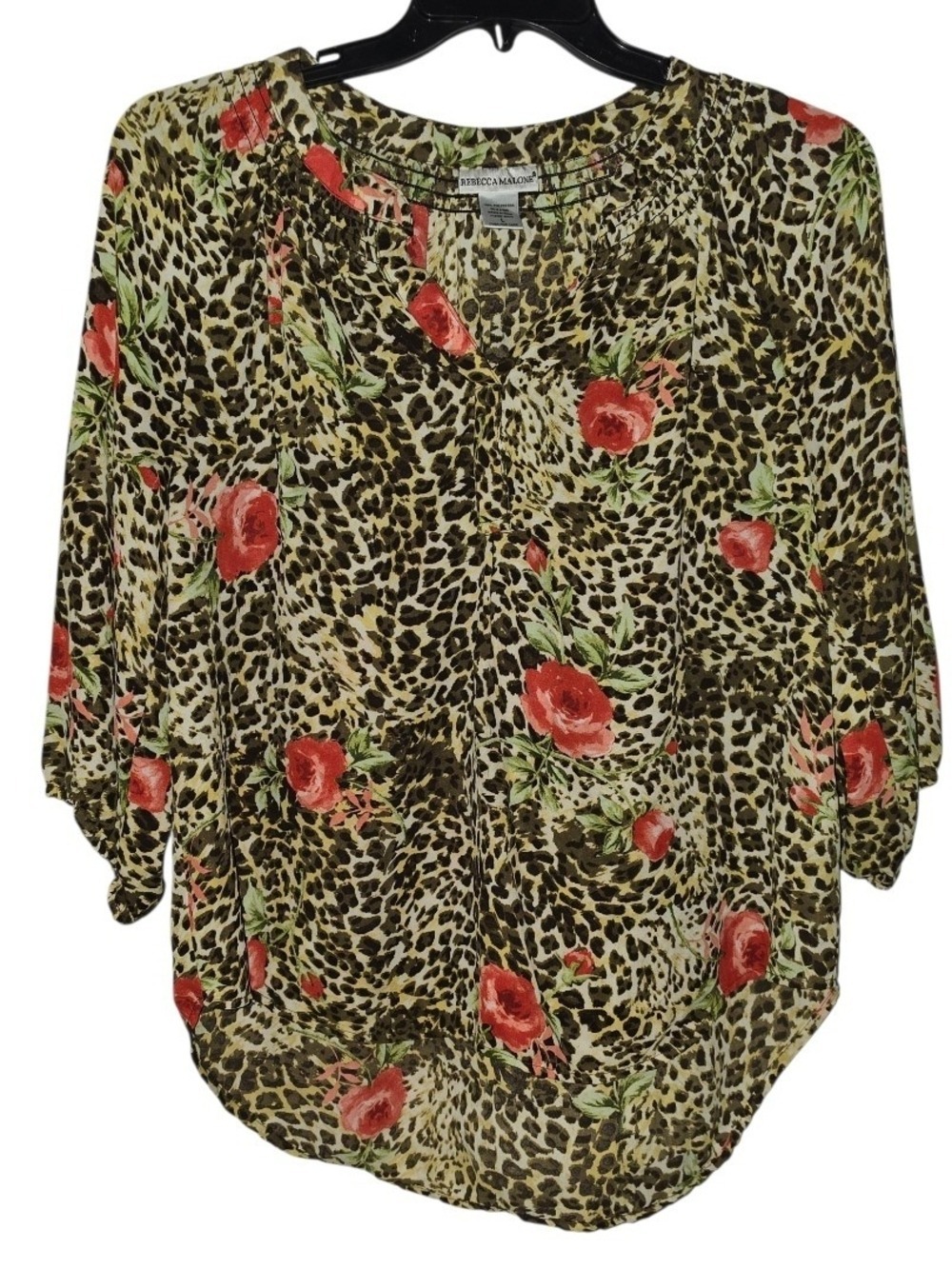 Rebecca Malone Blouse Large Multicolored Polyester